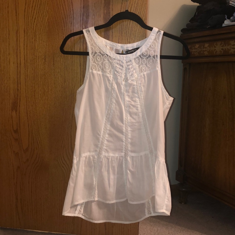 Express white cotton dressy tank